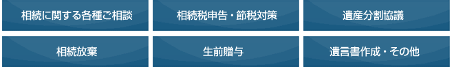 相続相談 相続税申告 節税対策 遺産分割協議 相続放棄 生前贈与 遺言書作成